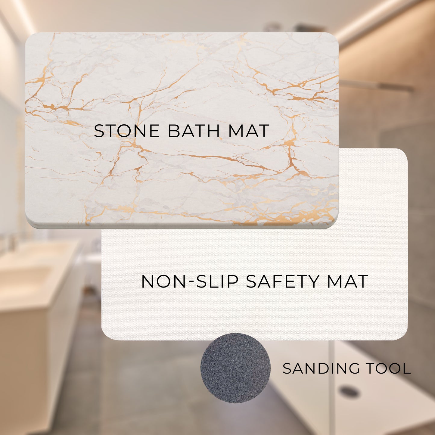 Marble Stone Bath Mat | 100% Pure Diatomaceous Earth | Statuarietto