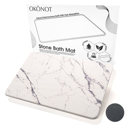 Marble Stone Bath Mat | 100% Pure Diatomaceous Earth | Calacatta