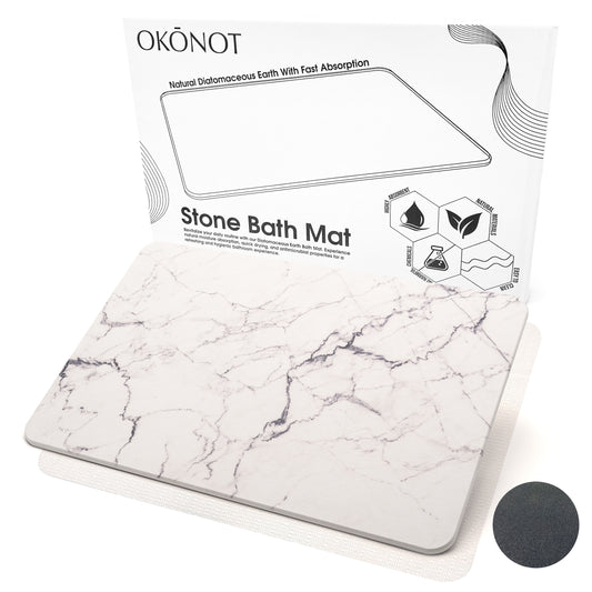 Marble Stone Bath Mat | 100% Pure Diatomaceous Earth | Statuarietto