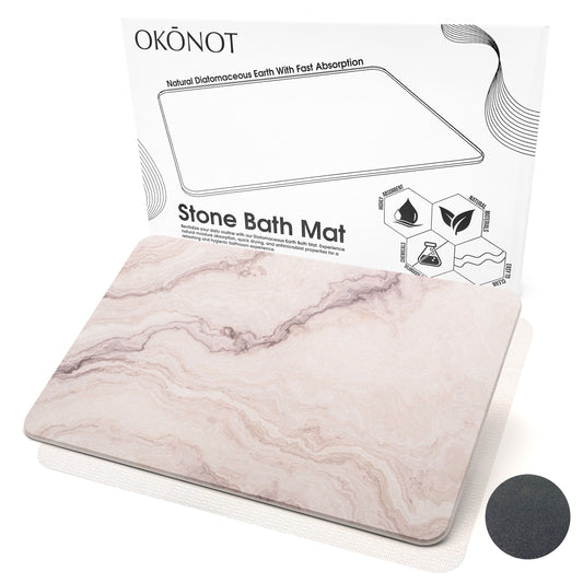 Marble Stone Bath Mat | 100% Pure Diatomaceous Earth | Picasso Grey