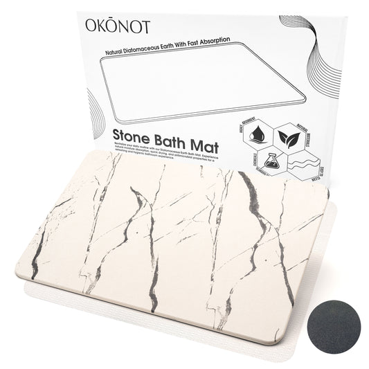 Marble Stone Bath Mat | 100% Pure Diatomaceous Earth | Bianco Lasa