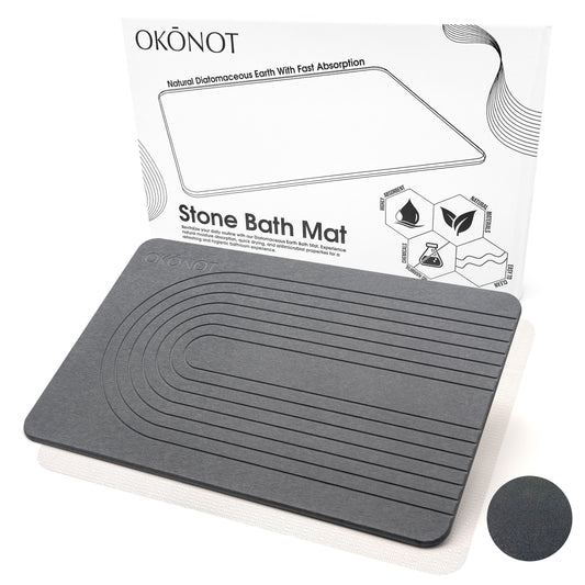 Stone Bath Mat | Luxury Carved Design | 100% Pure Diatomaceous Earth |  Arcobaleno