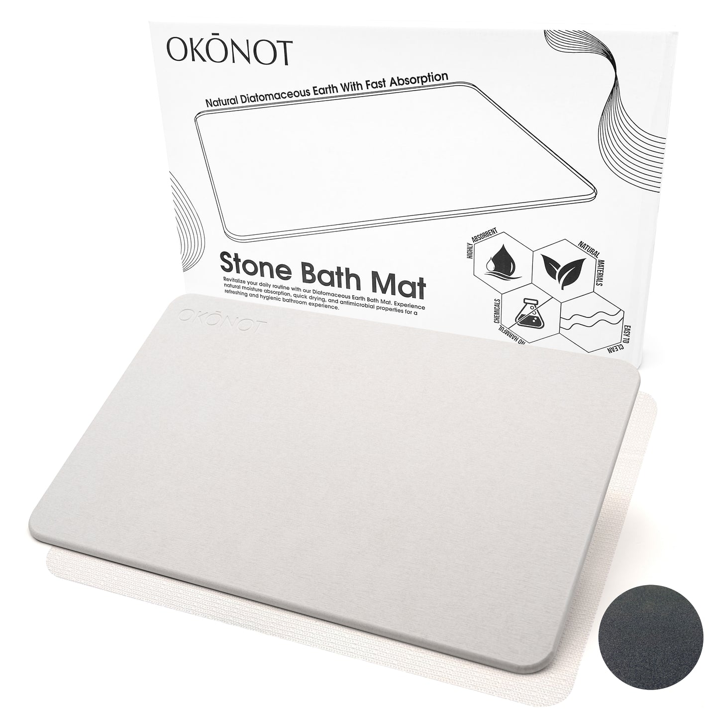 Stone Bath Mat | Luxury Carved Design | 100% Pure Diatomaceous Earth | Lusso