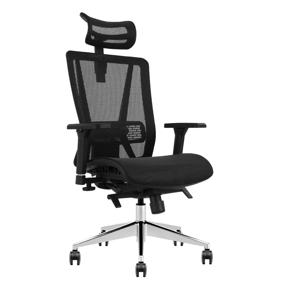 Black Ergonomic Office Chair With headrest 4 gear with mesh seats