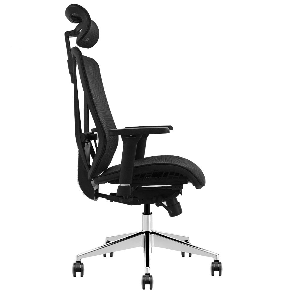 Black Ergonomic Office Chair With headrest 4 gear with mesh seats